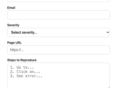 Bug Report Form preview