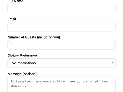 Event RSVP Form preview