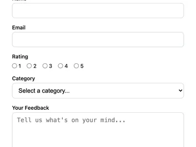 Feedback Form preview