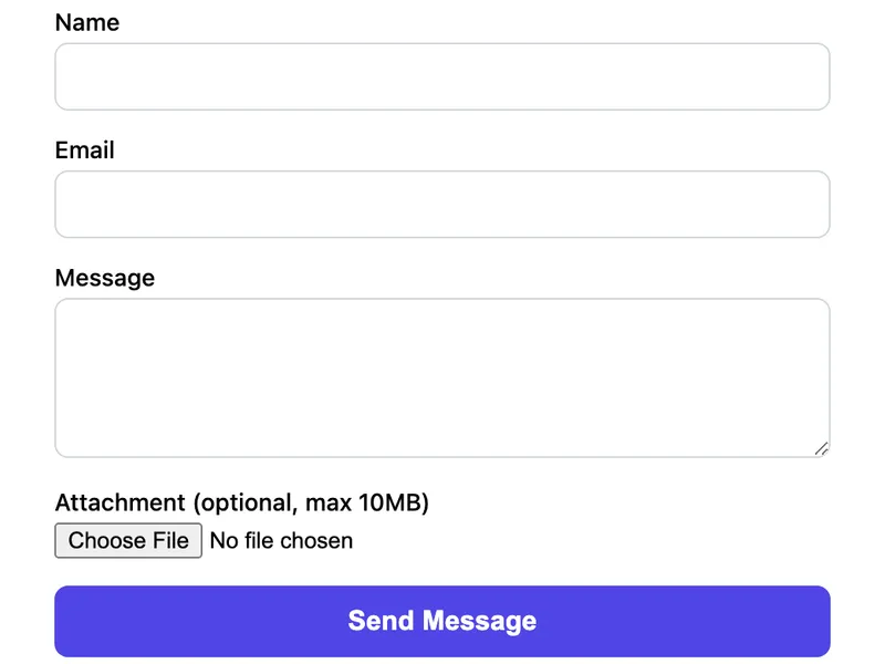 Contact Form with File Upload preview