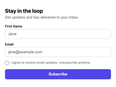 Newsletter Signup Form preview