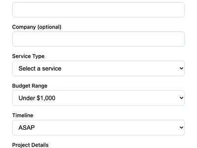 Quote Request Form preview