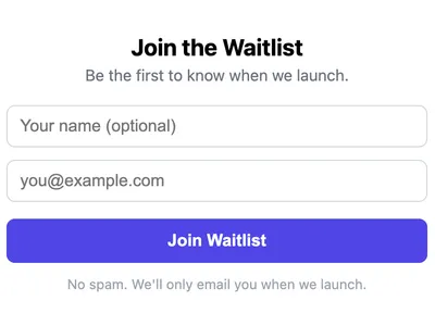 Waitlist Signup Form preview